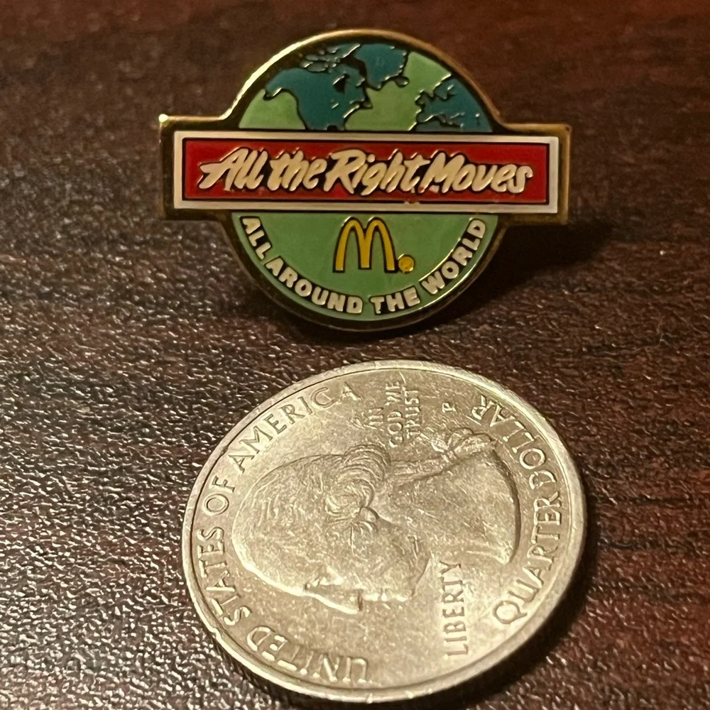 McDonald’s “All The Right‎ Moves All Around The World” Employee Lapel Hat Pin